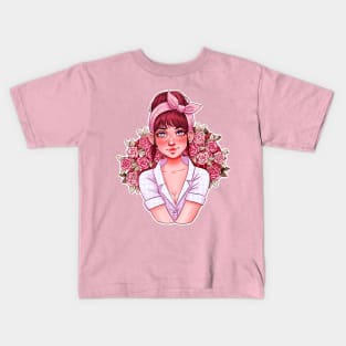 Girl with Roses Kids T-Shirt